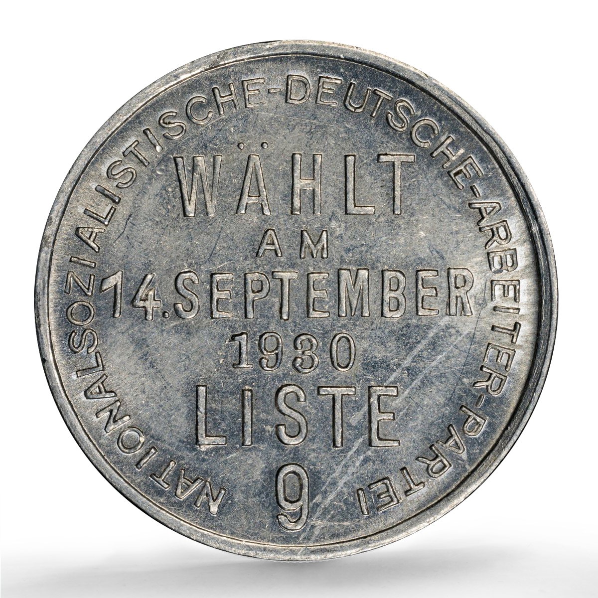 Germany Weimar Hitler NSDAP Elections C-6 AU 58 PCGS aluminum