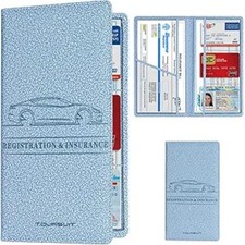 Car Registration and Insurance Card Holder,Vehicle License Document M Light Blue