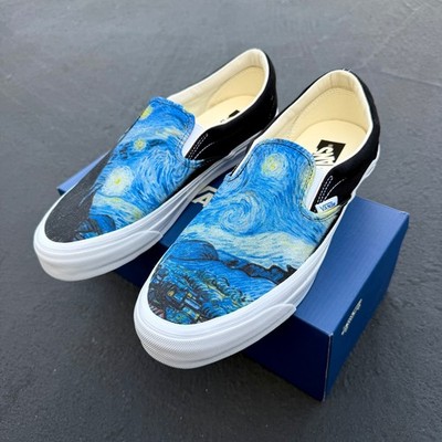 Starry Night Premium Slip On Vans Shoes Vincent Van Gogh Painting