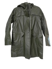 Lululemon Into The Drizzle Hooded Rain Jacket Olive Green Size 6 EUC 248