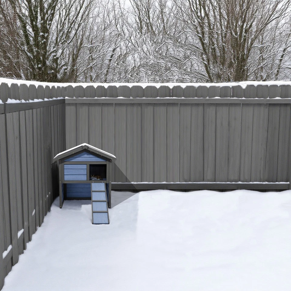 Outdoor Cat House,  Outdoor Houses for Feral Cats Wooden Outside Cat Shelter - Image 4 of 4