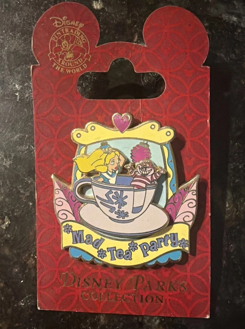 Disney Mad Tea Party Alice in Wonderland Cheshire Cat 2010 Pin