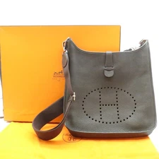 Auth HERMES Evelyn 3 Square In N chocolate Shoulder Bag Dark Brown #36633936