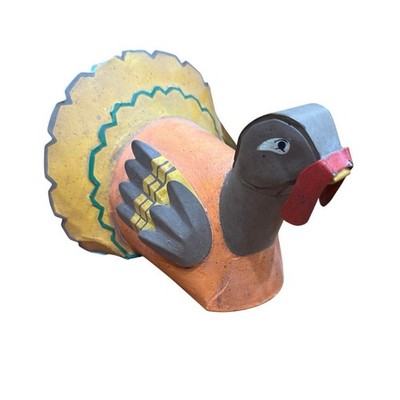 Vtg RARE Dayton Hudson metal hand painted turkey.Art Deco,Antique Thanksgiving