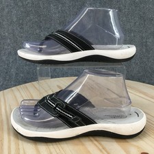 Clarks Cloudsteppers Sandals Womens 8 M Black Brinkley Jazz Flip Flop Toe Post