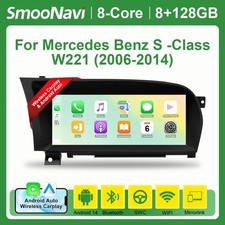 10,25" Android 14 Autoradio CarPlay 128GB GPS F&uuml;r Mercedes S-Klasse W221 NTG3.0