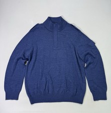 Banana Republic Men's XL Thick Wool Sweater 1/4 Zip Arm Pocket Outdoor Classic