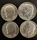 Lot Of Four 1964D Roosevelt, Silver Dimes