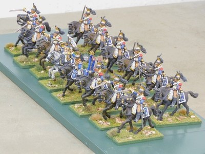Painted 28mm Perry Napoleonic French Cuirassiers Cavalry Unit (9th, 14 Figures).
