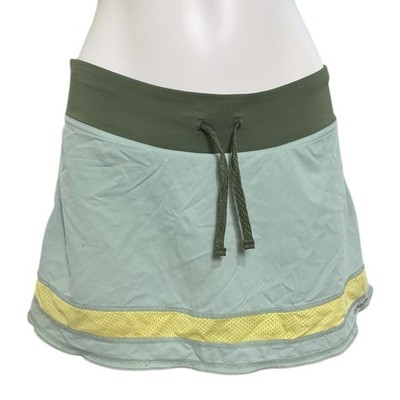 Patagonia Strider Skort Women s SP15 Green Yellow Trail Running Hike- Size Small