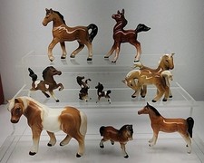 Lot Of 9 Vintage Ceramic Horses Made In Japan 