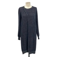 Maison Martin Margiela Charcoal Gray Drape Front Wool Sweater Dress Size Medium