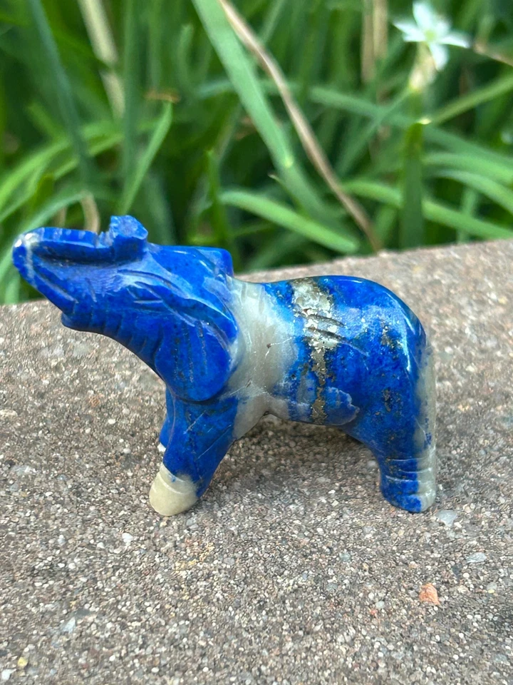 Elefant aus Lapislazuli – Glück Schutz Weisheit Edelstein Elefanten - Bild 2 von 4