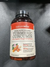 NatureWise Curcumin Turmeric 2250mg Curcuminoids BioPerine *360 CAPSULES, 03/28