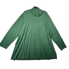 J Jill Luxe Supima Turtleneck Womens 4X Green Flowy Minimalist Capsule Comfort