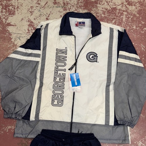 Nwt Vintage 90s Georgetown Hoyas Windbreaker Set Mesh Xl Rap Hip Hop Snoop Nwa - Picture 2 of 10