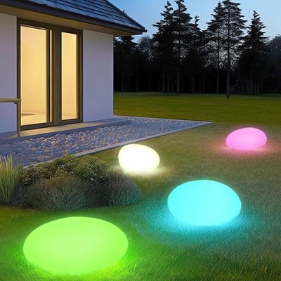 Solar Pebble Light,Waterproof And Long-lasting,With Remote Control,7 Color Light