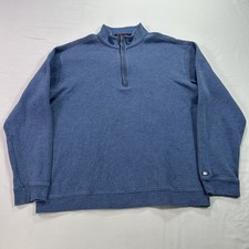 Tiger Woods Collection Pullover Mens Large Blue Half Zip Sweater Golf Casual