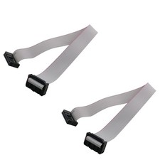 2 PCS 11.8 Inch 2.54mm Pitch 16 Pin IDC Flat Ribbon Cable Motherboard Wire