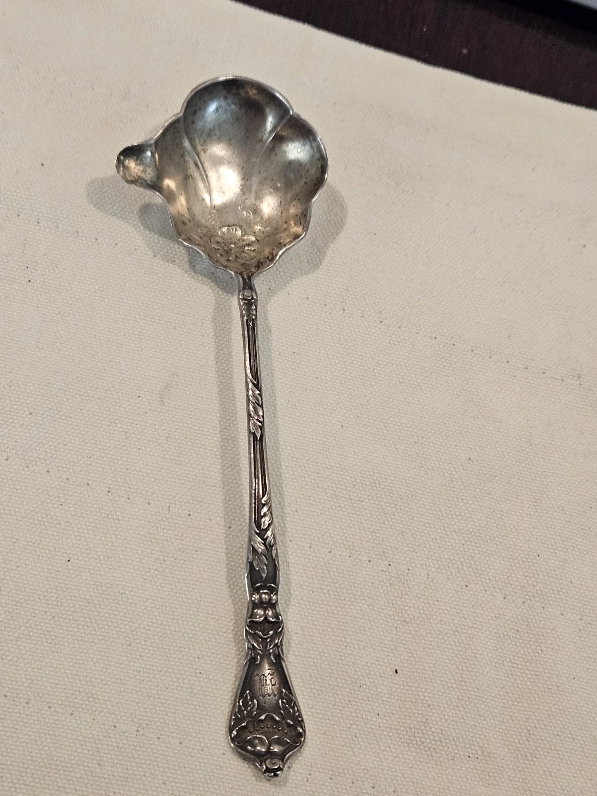 Sterling Silver Baker Manchester Poppy Cream Sauce Ladle 6.5 in Long 18 grams