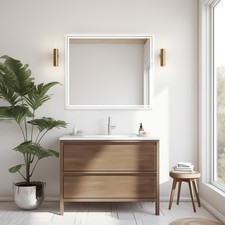 LM4840 LED Vanity Mirror Modern Style Rectangular Mirror w/ Anti Fog Feature