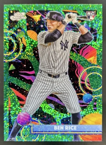 2025 Topps Cosmic Chrome Ben Rice RC Green Space Dust Refractor #/75 Yankees