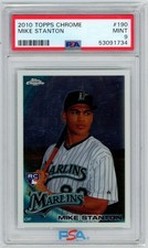 2010 Topps Chrome MIKE STANTON RC Rookie #190 MARLINS PSA 9 MINT FAST SHIP W396