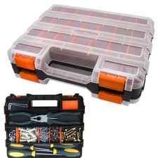 Tools Organizer Box Small Parts Storage 50-Compartment Double Side Orange