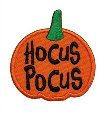 Hocus Pocus Pumpkin Embroidered Applique Iron On Patch Halloween Trick or Treat