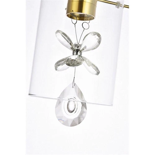 Elegant Lighting Hana 1-Light Aluminum Glass and Metal Pendant in Gold - Picture 6 of 8