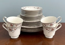 NORITAKE Adagio 20 Pc Set 4 PLACE SETTINGS Dinner Salad Bread Plates Cup Saucer