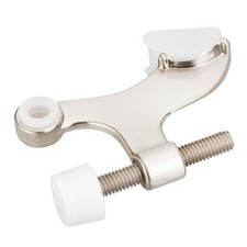 Satin Nickel Hinge Pin Door Stop Self Adjusting Doorstop  Rubber Bumper Stopper