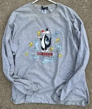 Iceberg History Men  s XXL Shirt Sylvester Tweety Bird Long Sleeves