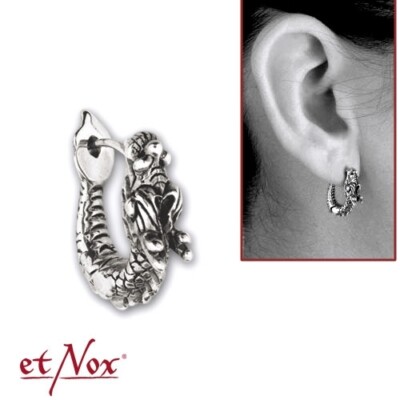 Echt etNox Silver Dragon Drache Creole Ohrring 925er Silber Symbol Schmuck NEU