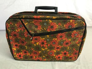 black floral luggage