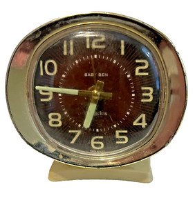 Vintage Westclox Baby Ben Black And Chrome Wind Up Alarm Clock TESTED - WORKING