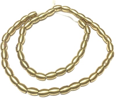50 Fine Bright Brass authentic Brass smooth oval ethnic metal beads