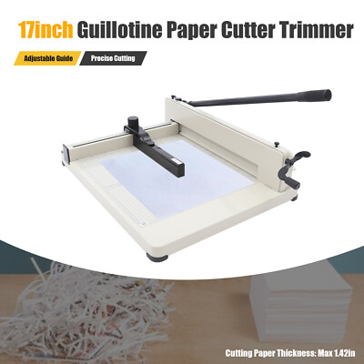 Heavy Duty Paper Cutter 17 inch Guillotine Page Trimmer with Two Brackets