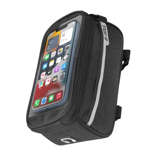 Bolsa impermeable smartphone para bicicleta Almacenamiento en manillar Negro