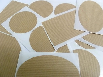 Mini Sticker Packung,Hellbraun,Kraft Sticker,Selbstklebende Etikett - 3 Formen