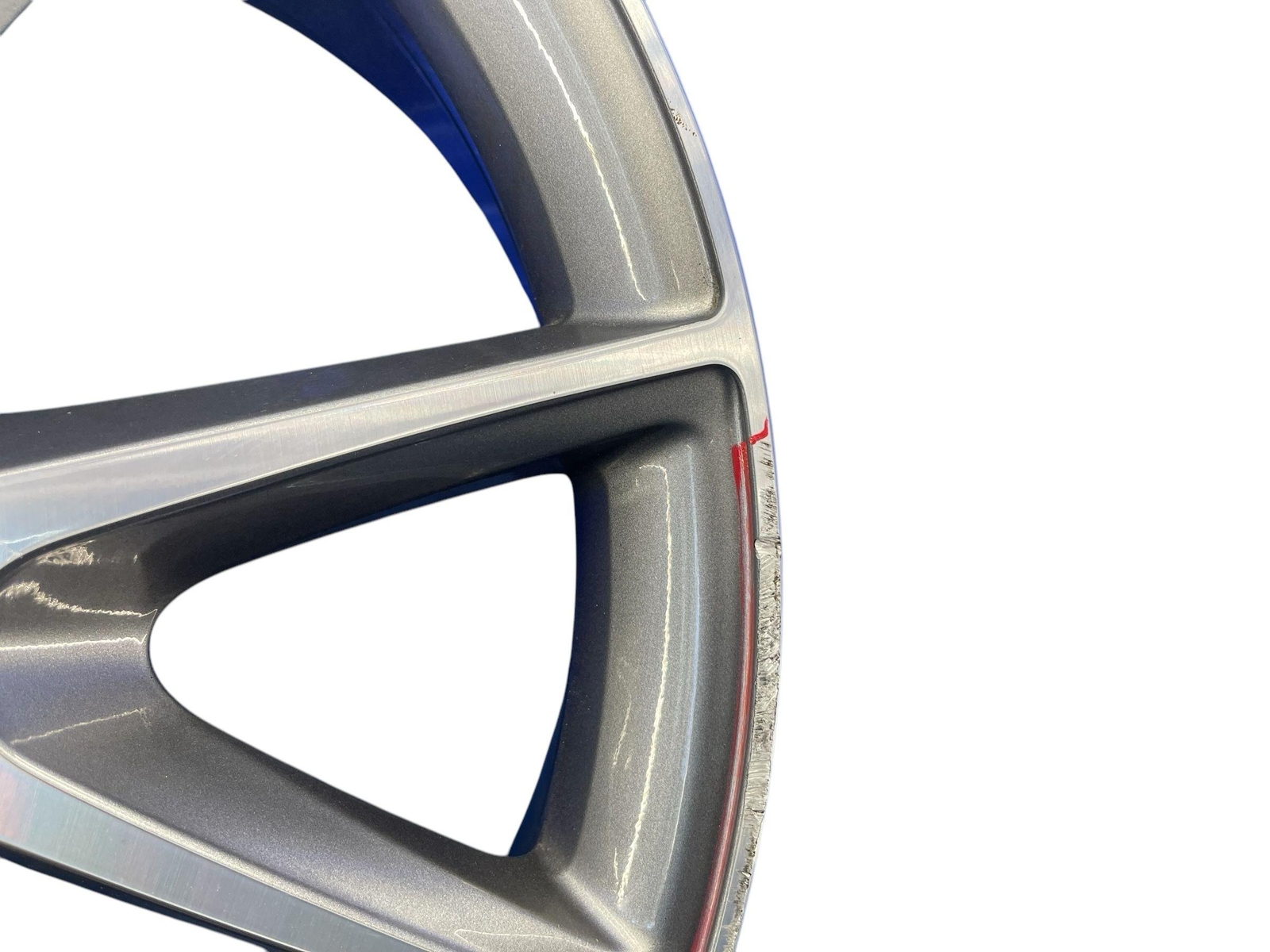 2008-2014 FERRARI CALIFORNIA 20X8 FIVE Y SPOKE WHEEL RIM SILVER *CURB RASH*
