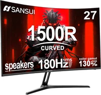 27" Curved Gaming Monitor 180Hz 1ms FHD 1080P with Speakers & FreeSync