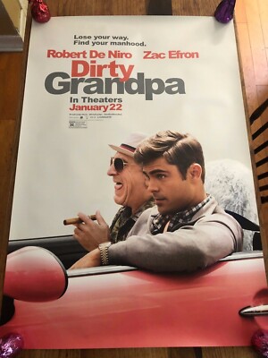 DIRTY GRANDPA SS Original Movie Poster, 27x40 Zac Efron & De Niro