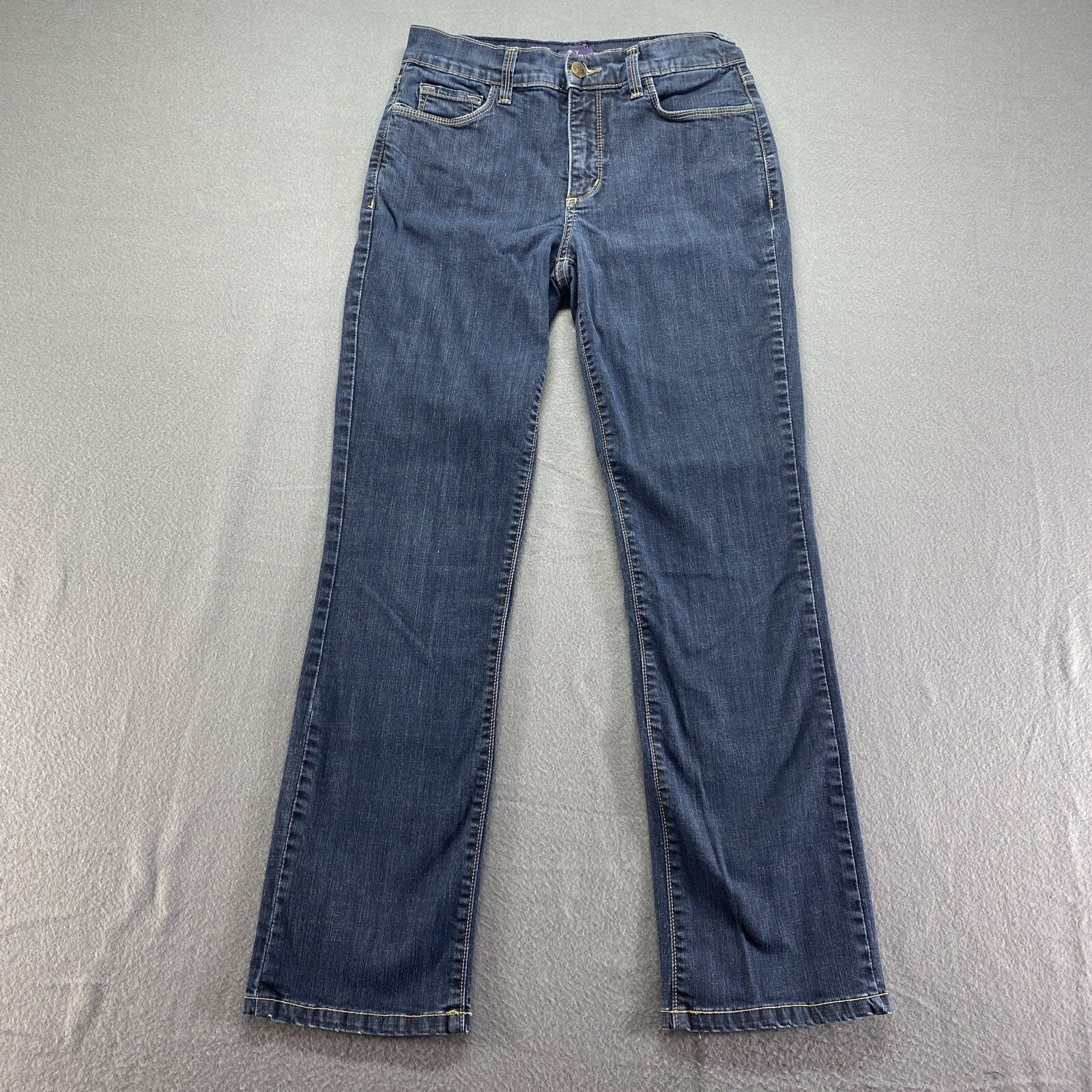Womens 2 Blue Lift Tuck Mid Rise Stretch Straight Dark Wash