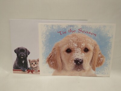 SPCA Global Animal Rescue Sponsored Puppy 'Tis The Season Card W/ Envelope 