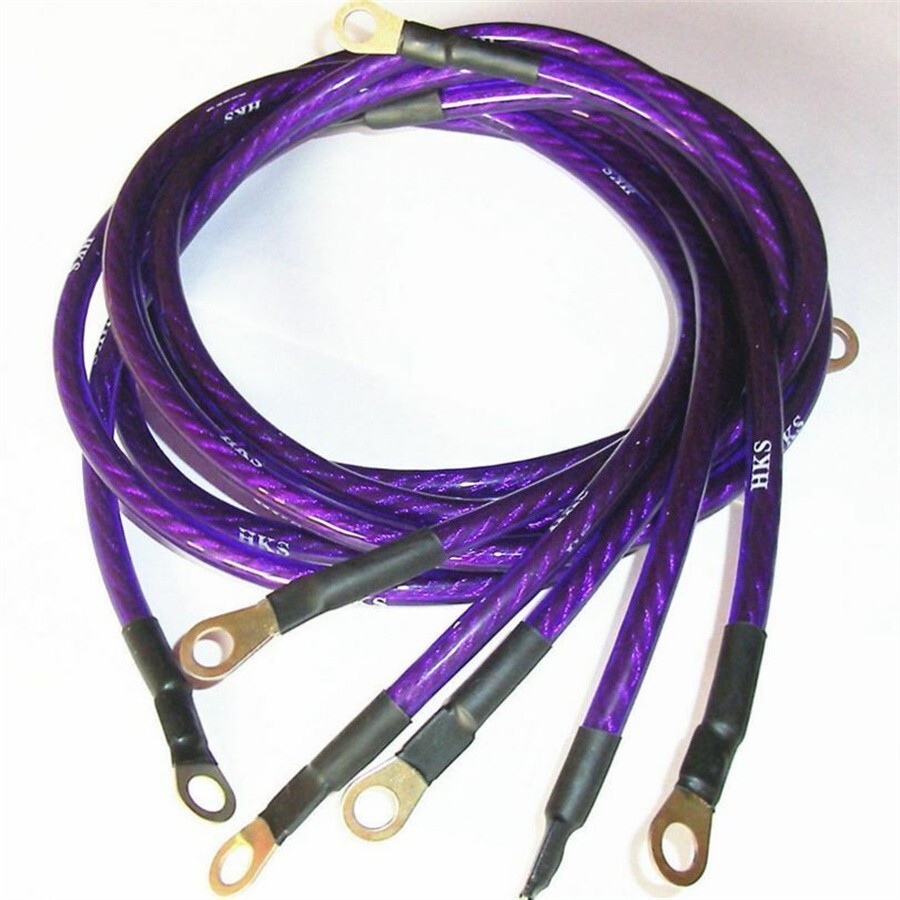 PURPLE Car Ground Wire Kit Racing Grounding Cable 5Point Performance