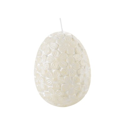 MASCAGNI CASA Candela di Pasqua con Fiori Violette 9cm Panna Decorazione Pasqual