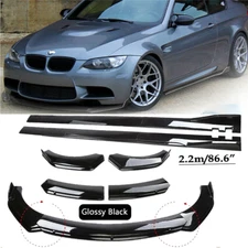Front Bumper Lip Spoiler Splitter For BMW E90 E92 E93 325i 335i Gloss Black Body
