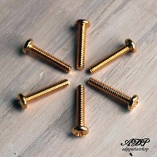 6 Stratocaster Gold Pickup Screws 3.30 mmx18m...