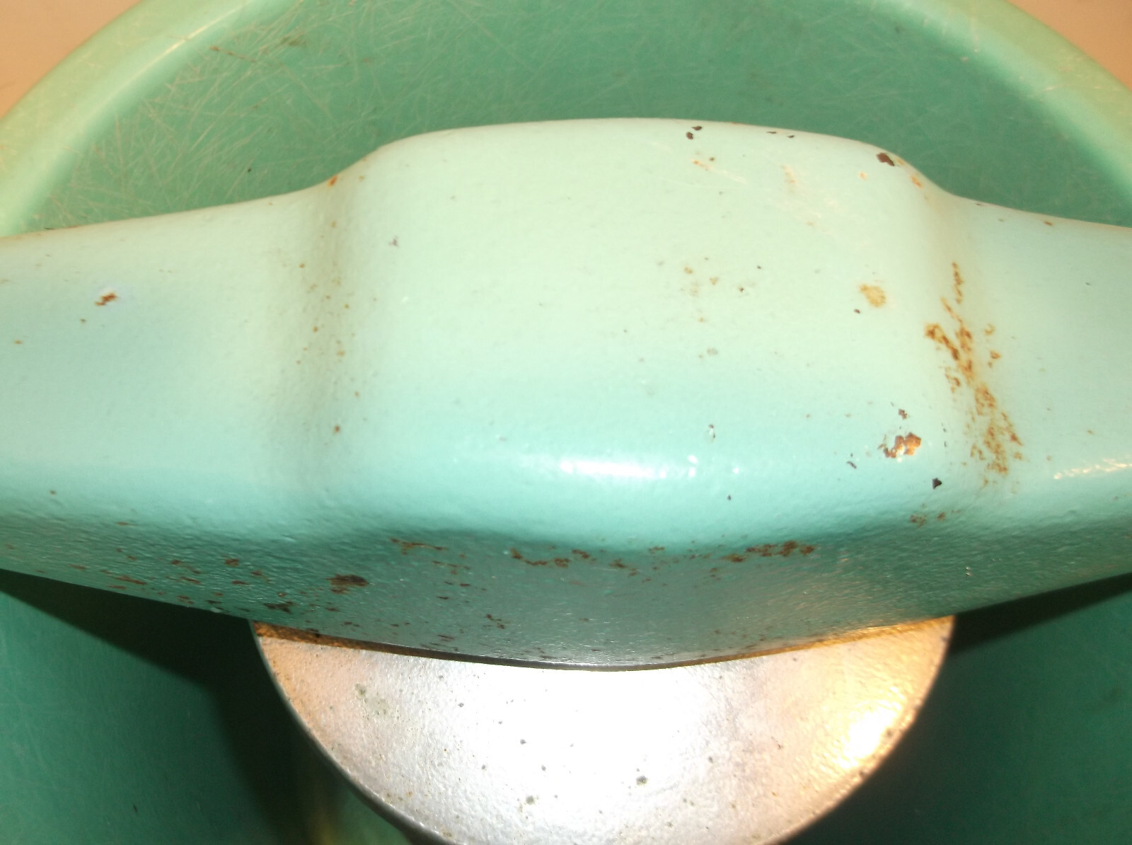 VINTAGE DOLLY MADISON ICE CREAM MAKER Hand Crank Freezer 4Qt Turquoise